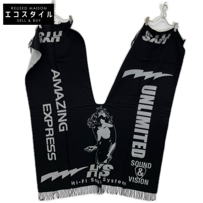 HYSTERIC GLAMOUR ヒステリックグラマー 02203QC02996 ブラック ロゴ ポンチョ ストール