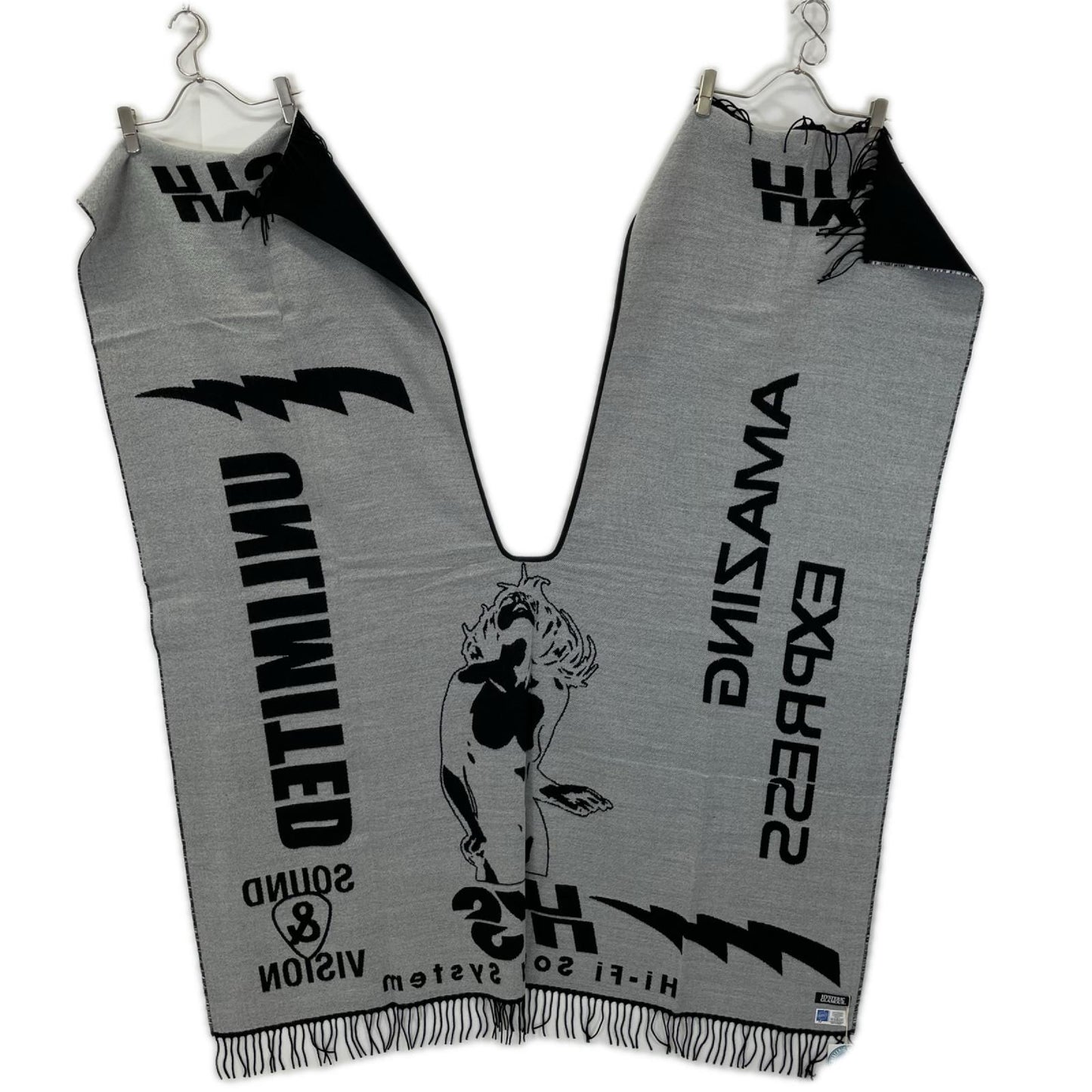 HYSTERIC GLAMOUR ヒステリックグラマー 02203QC02996 ブラック ロゴ ポンチョ ストール