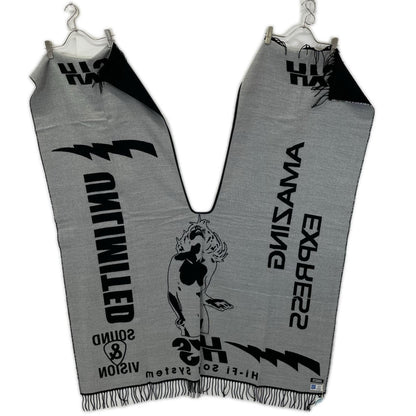 HYSTERIC GLAMOUR ヒステリックグラマー 02203QC02996 ブラック ロゴ ポンチョ ストール