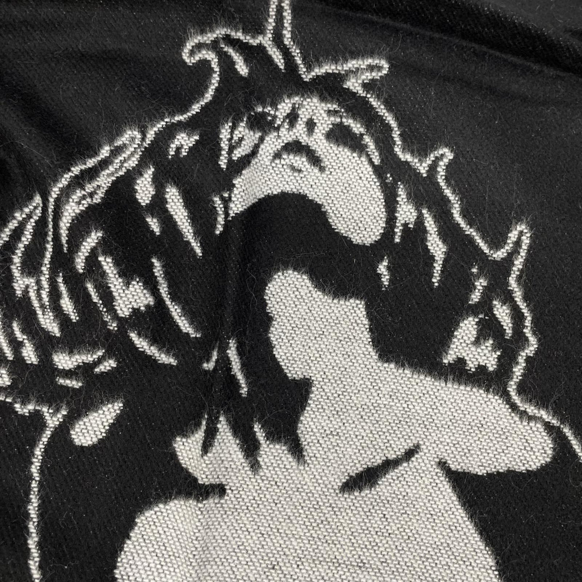 HYSTERIC GLAMOUR ヒステリックグラマー 02203QC02996 ブラック ロゴ ポンチョ ストール