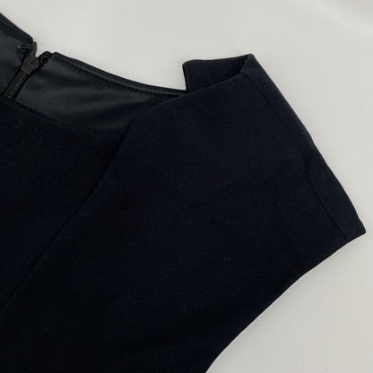 GIORGIOARMANI ジョルジオアルマーニ 黒タグ ブラック バックジップ ノースリーブワンピース ワンピース