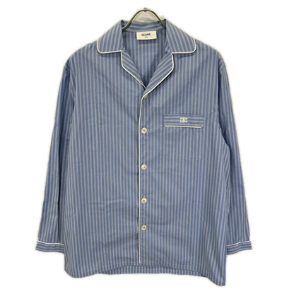 CELINE セリーヌ 2C73A870V.07CV ライトブルー ストライプパジャマ長袖シャツ トップス