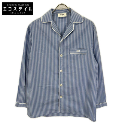 CELINE セリーヌ 2C73A870V.07CV ライトブルー ストライプパジャマ長袖シャツ トップス