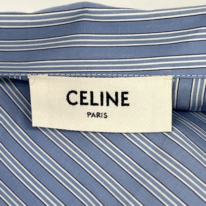 CELINE セリーヌ 2C73A870V.07CV ライトブルー ストライプパジャマ長袖シャツ トップス