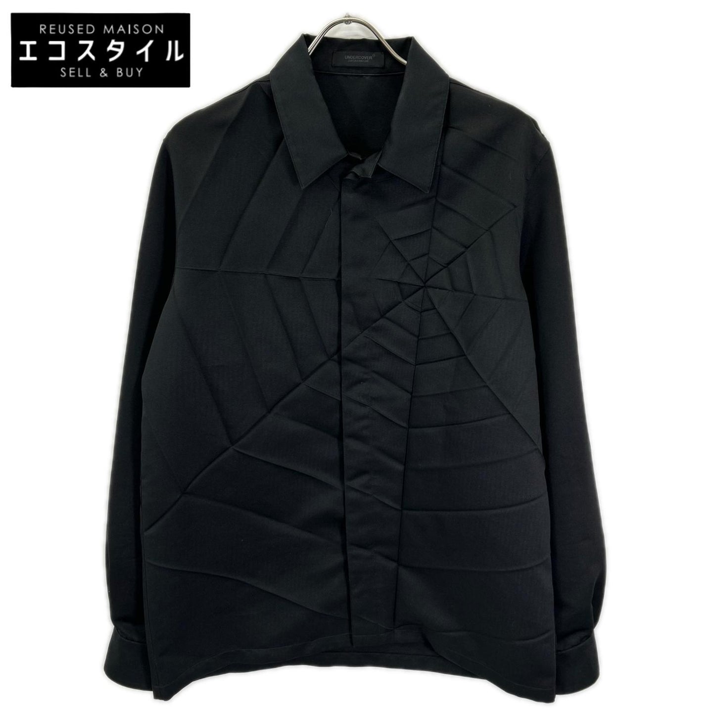 UNDER COVER アンダーカバー UCY4404-1 20SS ブラック スパイダー プリーツシャツ トップス