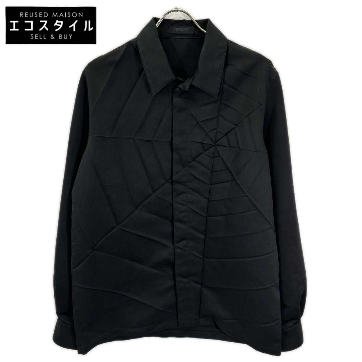 UNDER COVER アンダーカバー UCY4404-1 20SS ブラック スパイダー プリーツシャツ トップス