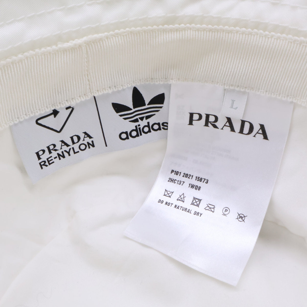 PRADA プラダ x adidas アディダス 【即決/国内正規】2HC137 1WQ8 Re-Nylon ナイロン/サフィアーノレザー バケットハット 帽子