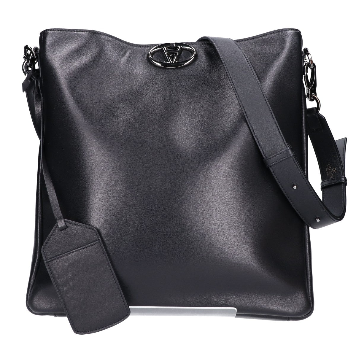 VALENTINO ヴァレンティノ 美品 5Y0B0C95XSK Vロゴ ロッカー ラムレザー ショルダーバッグ