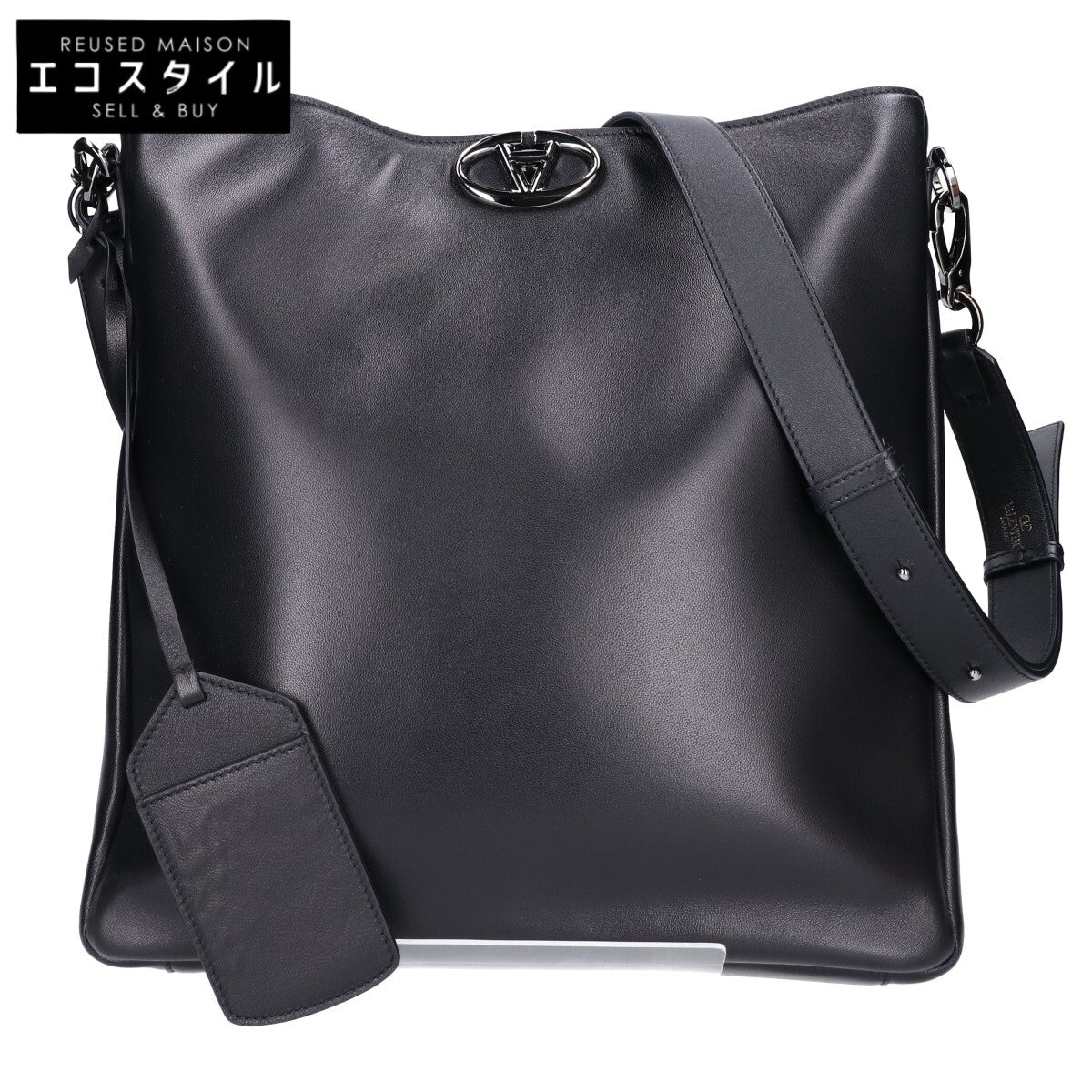 VALENTINO ヴァレンティノ 美品 5Y0B0C95XSK Vロゴ ロッカー ラムレザー ショルダーバッグ