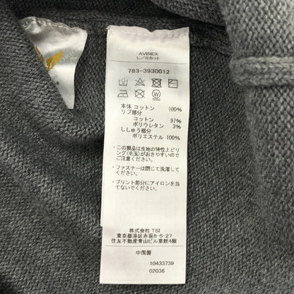 AVIREX アヴィレックス 789-3930012 グレー ジップアップ ニット/セーター トップス