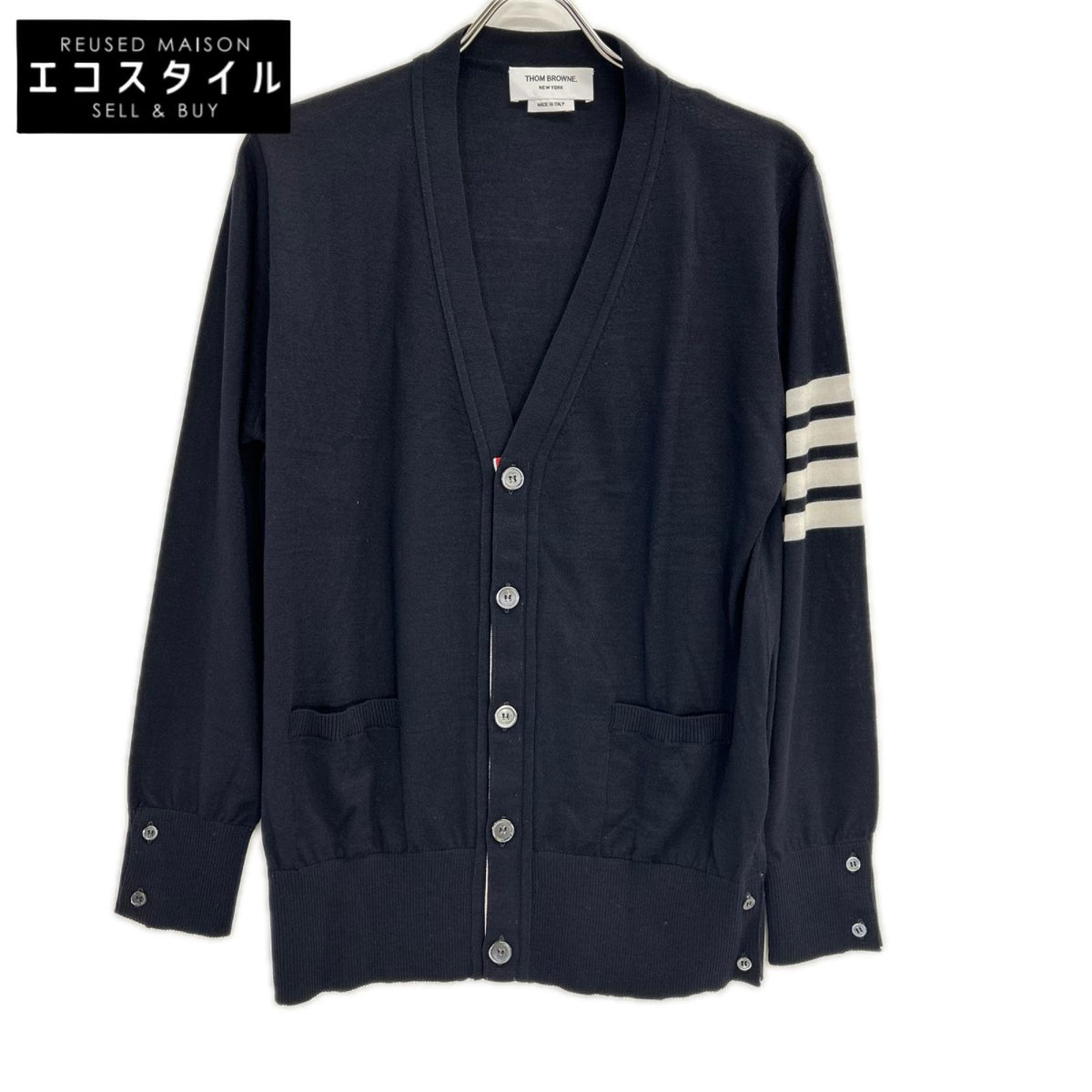 THOM BROWNE トムブラウン MKC002A-Y1014-415 ブラック 4BAR カーディガン トップス
