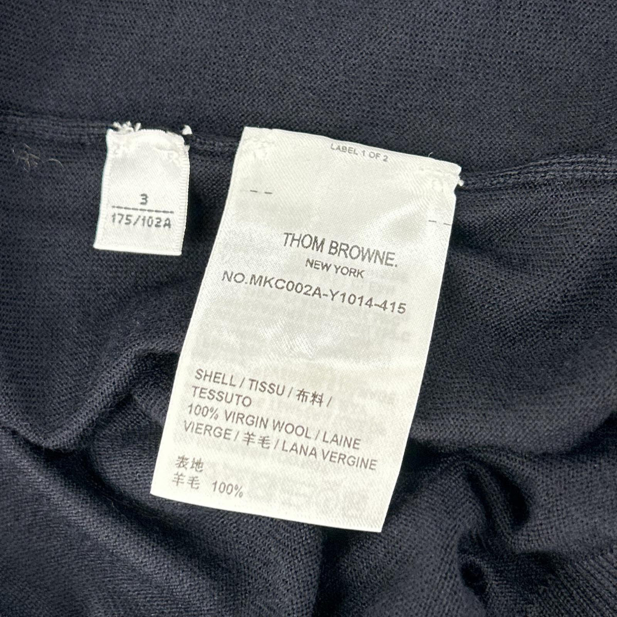 THOM BROWNE トムブラウン MKC002A-Y1014-415 ブラック 4BAR カーディガン トップス