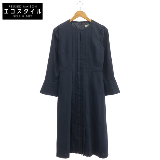 CELFORD セルフォード ネイビー バックサテンプリーツワンピース トップス
