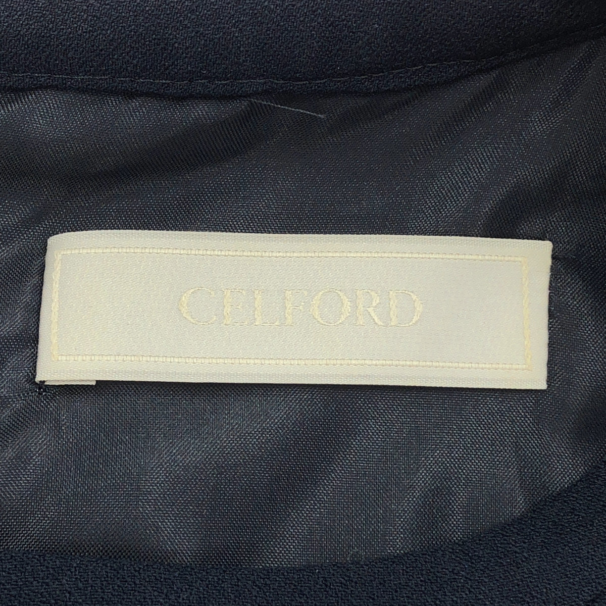 CELFORD セルフォード ネイビー バックサテンプリーツワンピース トップス
