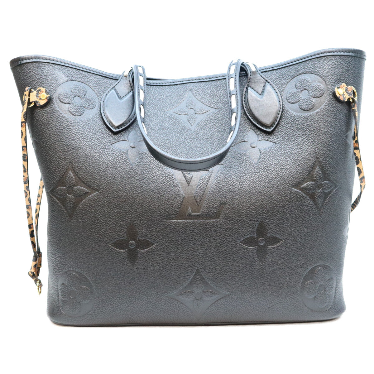 LOUIS VUITTON ルイヴィトン M45856 アンプラント 黒×レオパード ワイルドアットハート ネヴァーフルMM トートバッグ トートバッグ