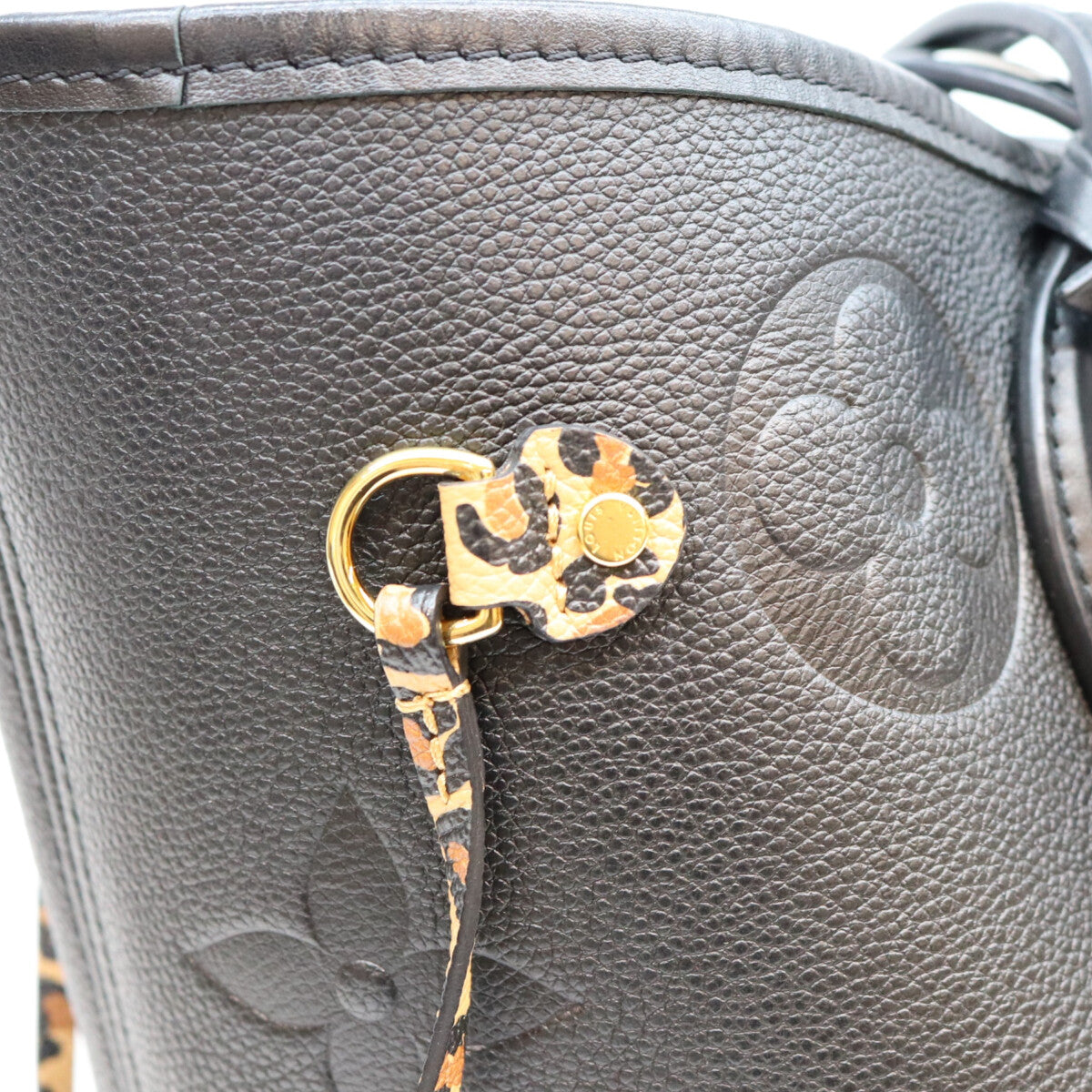 LOUIS VUITTON ルイヴィトン M45856 アンプラント 黒×レオパード ワイルドアットハート ネヴァーフルMM トートバッグ トートバッグ