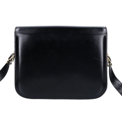 CELINE セリーヌ ヴィンテージ 馬車金具 レザー フラップ ショルダーバッグ