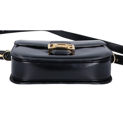 CELINE セリーヌ ヴィンテージ 馬車金具 レザー フラップ ショルダーバッグ