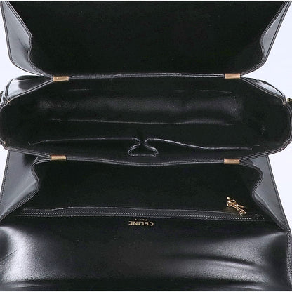 CELINE セリーヌ ヴィンテージ 馬車金具 レザー フラップ ショルダーバッグ