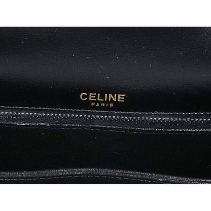CELINE セリーヌ ヴィンテージ 馬車金具 レザー フラップ ショルダーバッグ