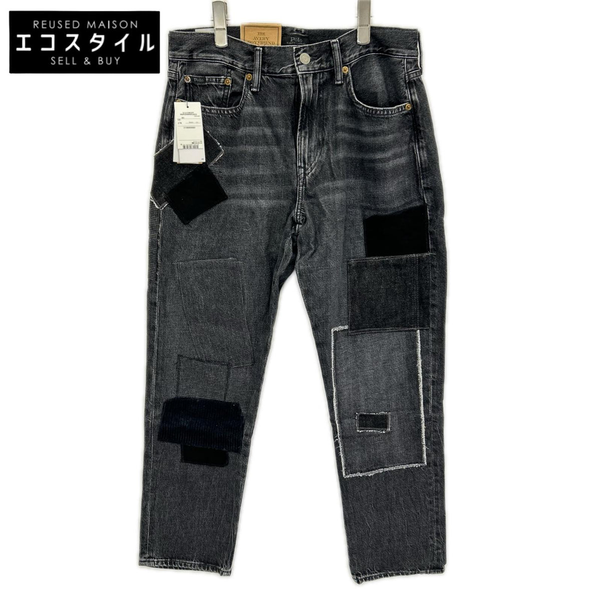 POLObyRalphLauren ポロラルフローレン ブラック パッチワークデニムパンツ ボトムス