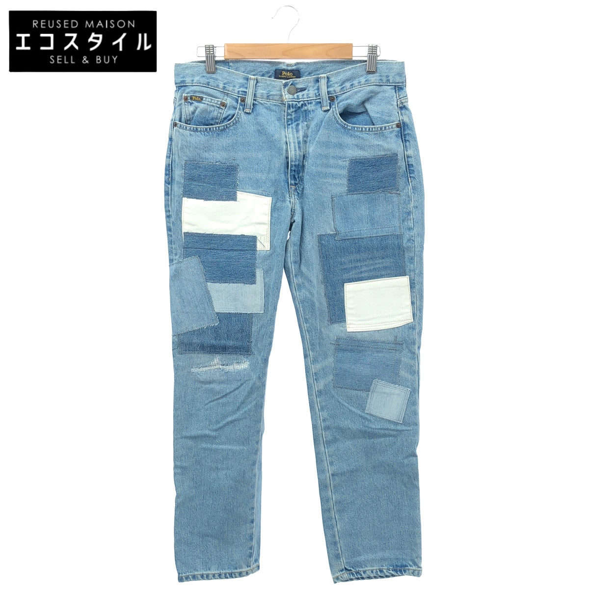POLObyRalphLauren ポロラルフローレン ブルー パッチワークデニムパンツ ボトムス