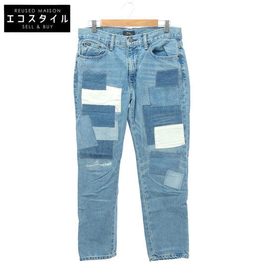 POLObyRalphLauren ポロラルフローレン ブルー パッチワークデニムパンツ ボトムス