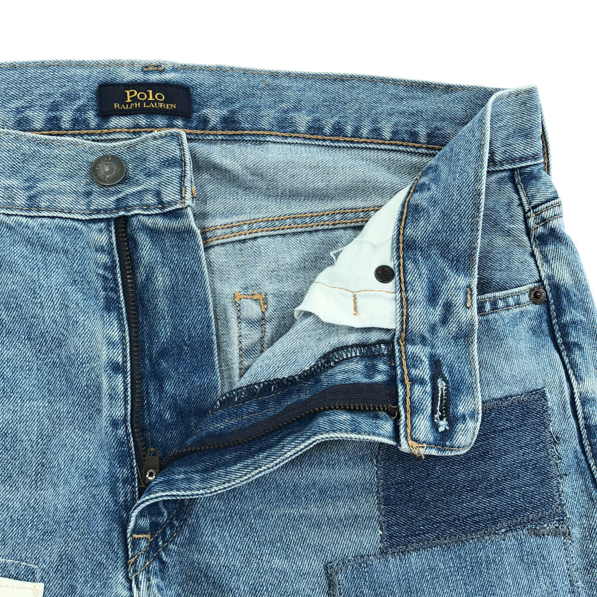 POLObyRalphLauren ポロラルフローレン ブルー パッチワークデニムパンツ ボトムス