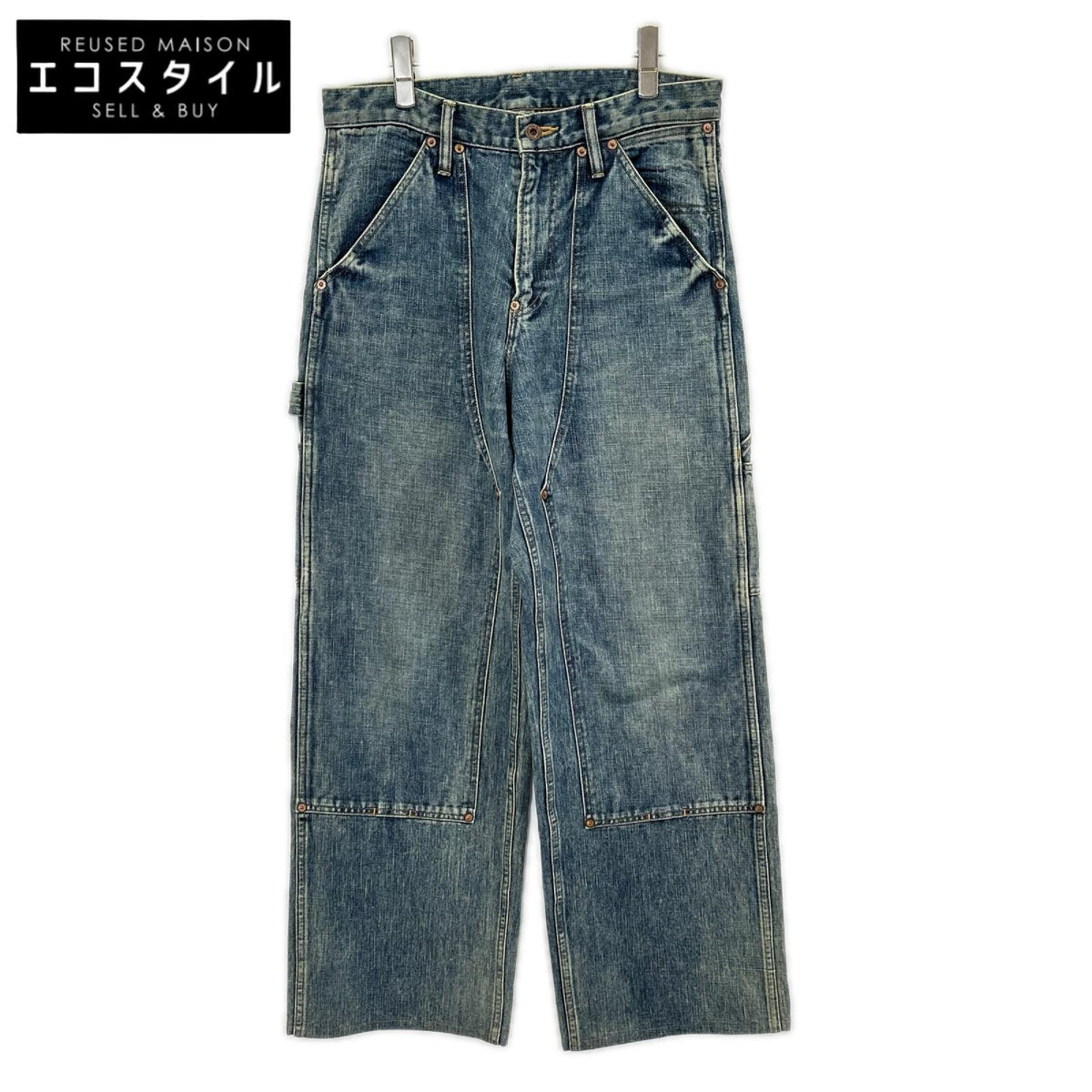 SUGARHILL シュガーヒル 2411300405 ブルー FadedPainterDoubleKneeTrousers デニムパンツ ボトムス
