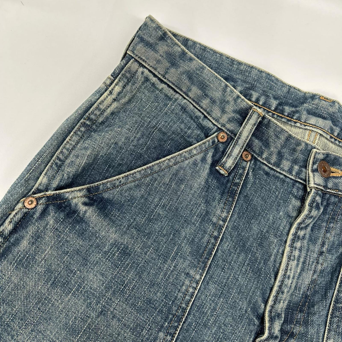 SUGARHILL シュガーヒル 2411300405 ブルー FadedPainterDoubleKneeTrousers デニムパンツ ボトムス