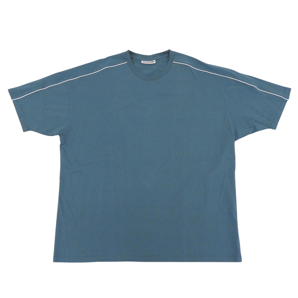 SOFTHYPHEN ソフトハイフン コットン パイピングスリーブ ビッグTシャツ トップス メンズ ピーコックブルー 04 トップス