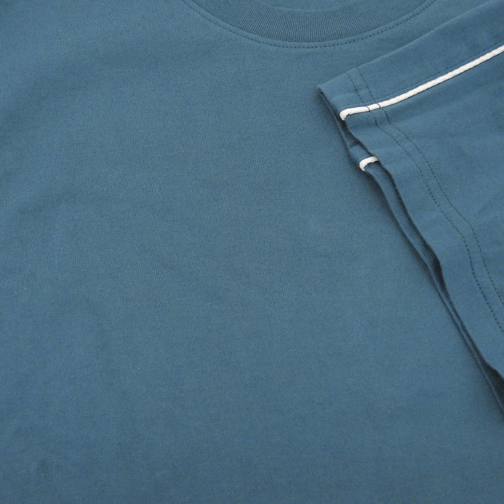 SOFTHYPHEN ソフトハイフン コットン パイピングスリーブ ビッグTシャツ トップス メンズ ピーコックブルー 04 トップス