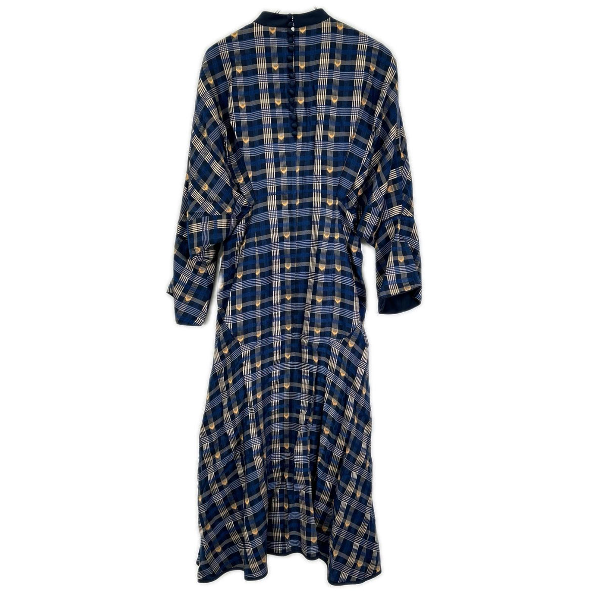Mame Kurogouchi マメクロゴウチ MM18AW-DR036 ブルー KASURI Plaid Dress ワンピース