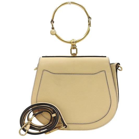 Chloe クロエ ナイルブレスレットバッグ レザー ハンドバッグ レディース ベージュ ハンドバッグ