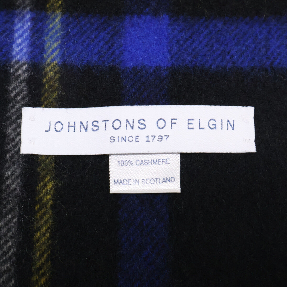 Johnstons ジョンストンズ 【美品】タータンチェック カシミヤ フリンジ ストール