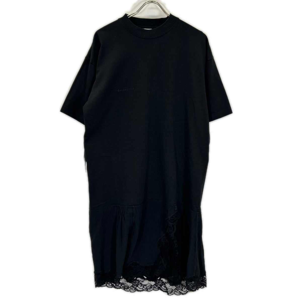 BALENCIAGA バレンシアガ 22年製 726092 インサイドアウト レースドッキングTシャツ ワンピース