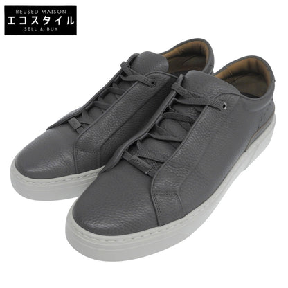 BOSS ボス 美品 Gray レザー ローカット スニーカー シューズ メンズ ダークグレー 29.0cm 50545153 シューズ