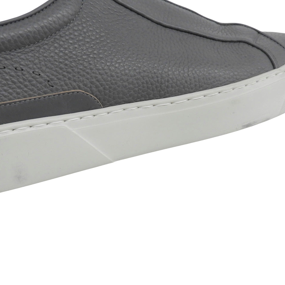 BOSS ボス 美品 Gray レザー ローカット スニーカー シューズ メンズ ダークグレー 29.0cm 50545153 シューズ