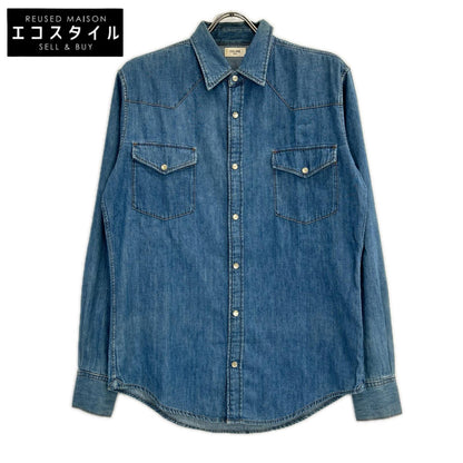 CELINE セリーヌ 20FB1208I エディ期 ブルー デニムシャツ トップス