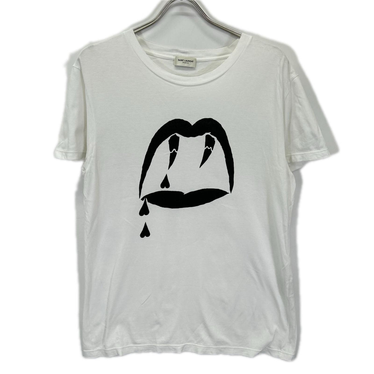 SAINT LAURENT PARIS サンローランパリ 15SS 378983 ホワイト ブラッドラスタープリント 半袖Tシャツ トップス