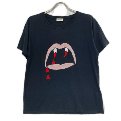 SAINT LAURENT PARIS サンローランパリ 14SS 378983 ブラック ブラッドラスタープリント 半袖Tシャツ トップス
