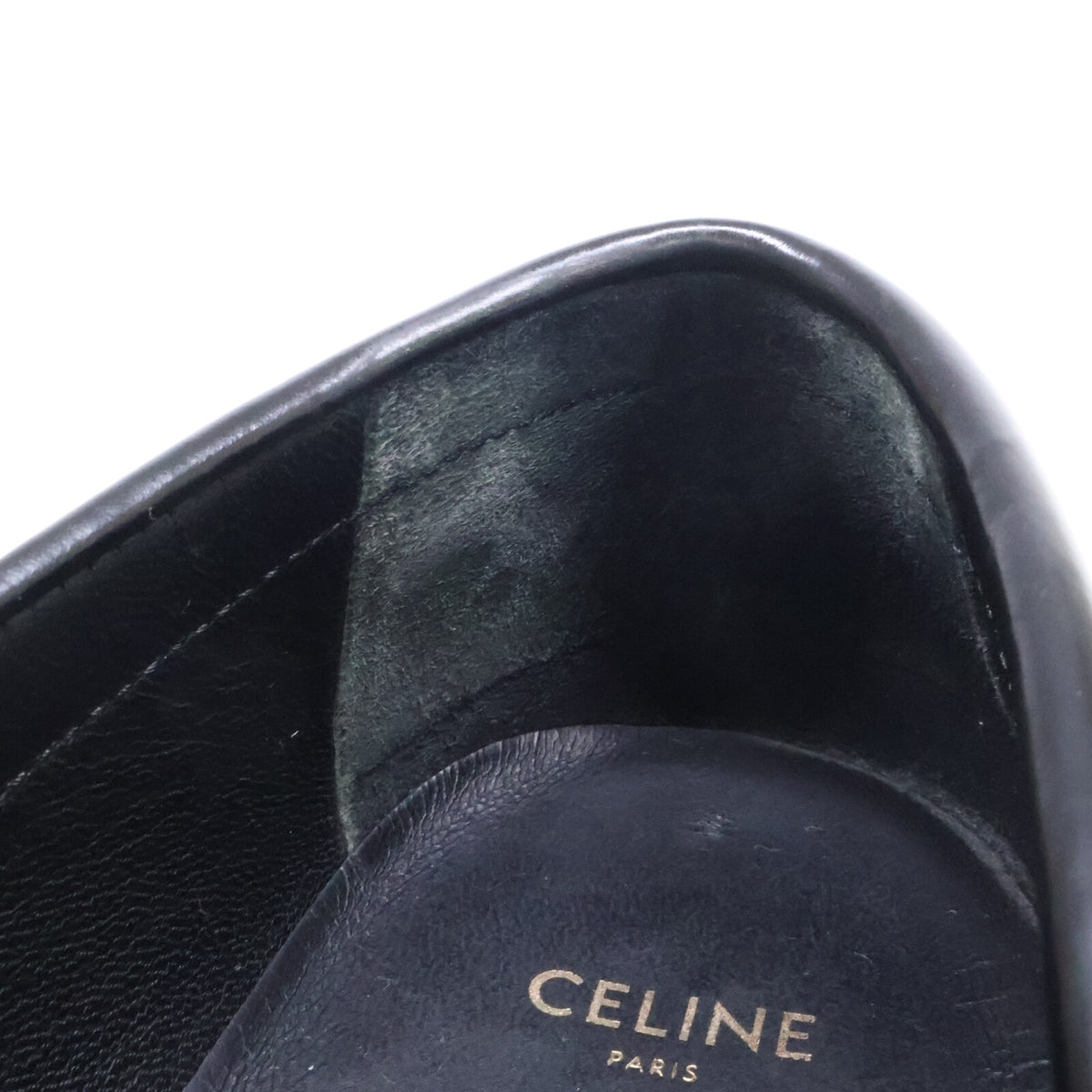 CELINE セリーヌ トリオンフチェーン付き CELINE マーガレット ローファー / ポリッシュドブル シューズ
