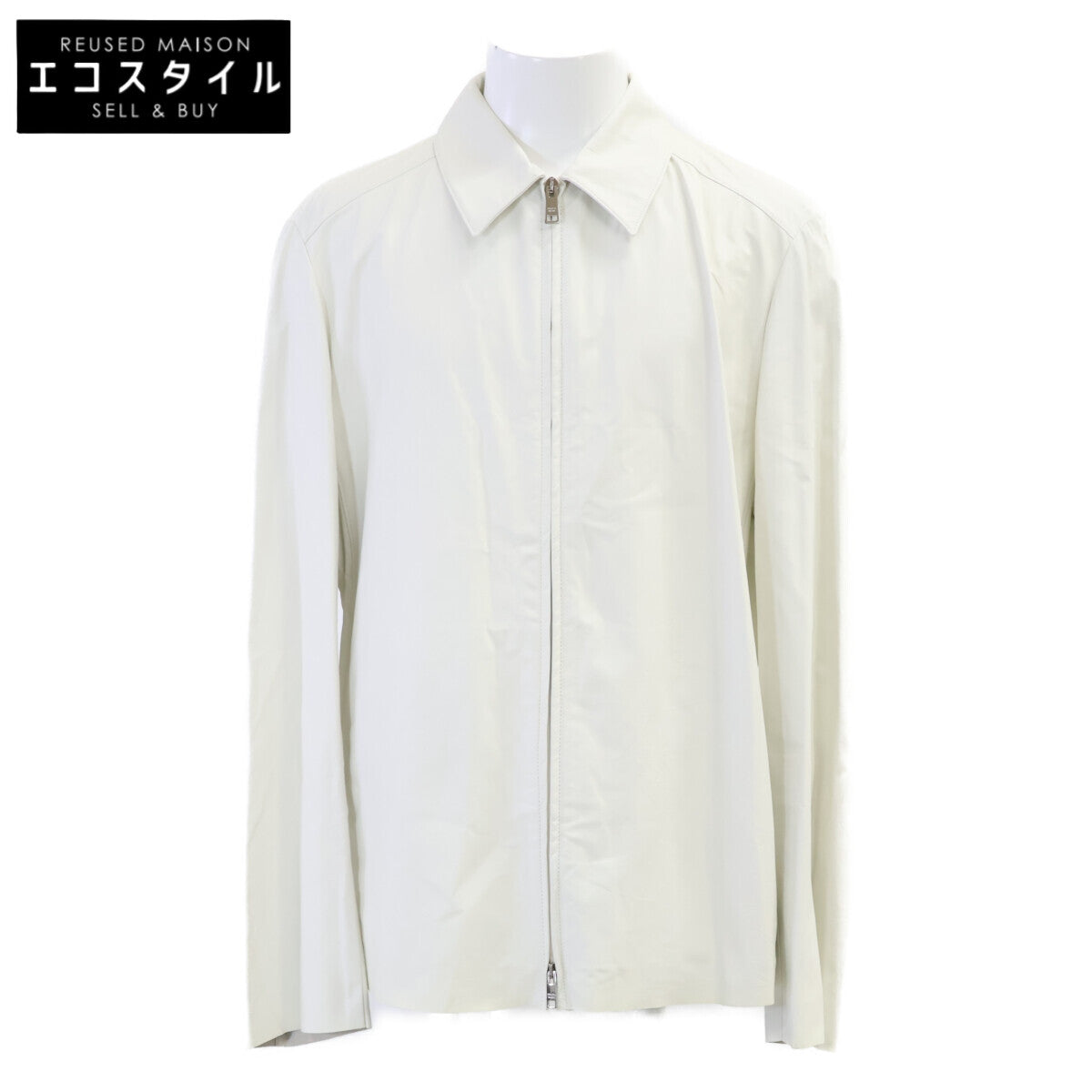 PRADA プラダ 【新品同様/国内正規/23年製】UPW492 ジップアップ レザー ブルゾン ジャケット
