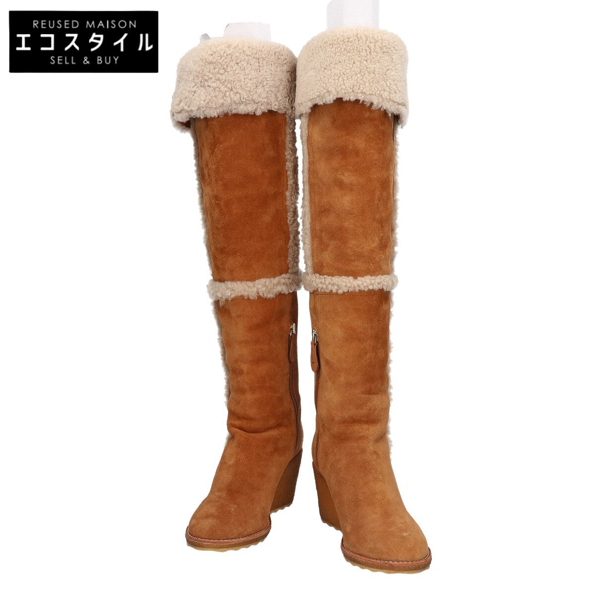 Tory Burch トリーバーチ 7943103992 CASSIUS 75MM TALL WEDGE OVER THE KNEE BOOT ウェッジ ニーハイ ムートンブーツ シューズ