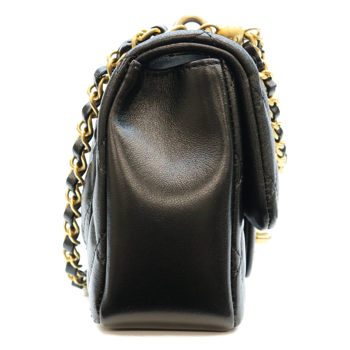 CHANEL シャネル AS4385 黒 ラム G金具 ミニマトラッセ18 パール付きチェーンショルダーバッグ ショルダーバッグ