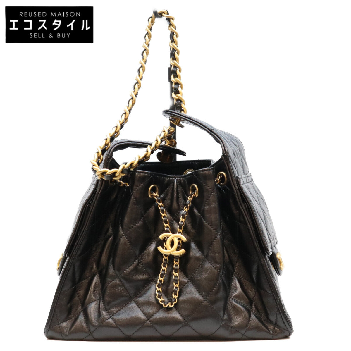 CHANEL シャネル AS5293 黒 シャイニーカーフ G金具 シャネル25スモール ショルダーバッグ ショルダーバッグ