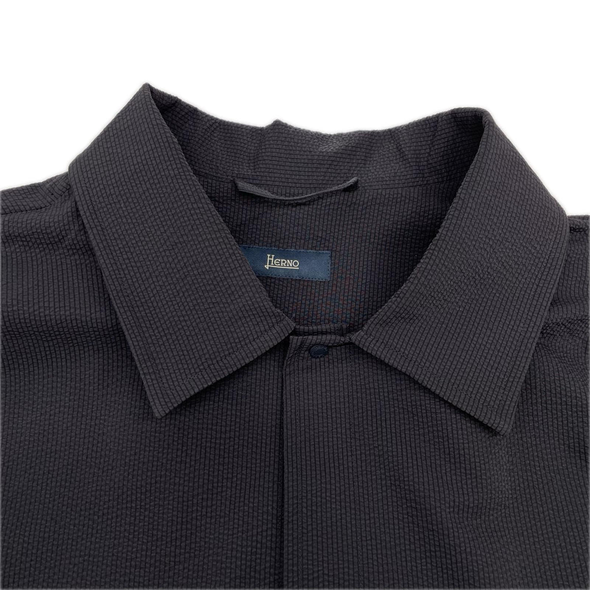 HERNO ヘルノ グレー 超軽量ストレッチシアサッカー シャツアウター トップス