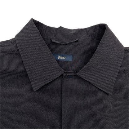 HERNO ヘルノ グレー 超軽量ストレッチシアサッカー シャツアウター トップス