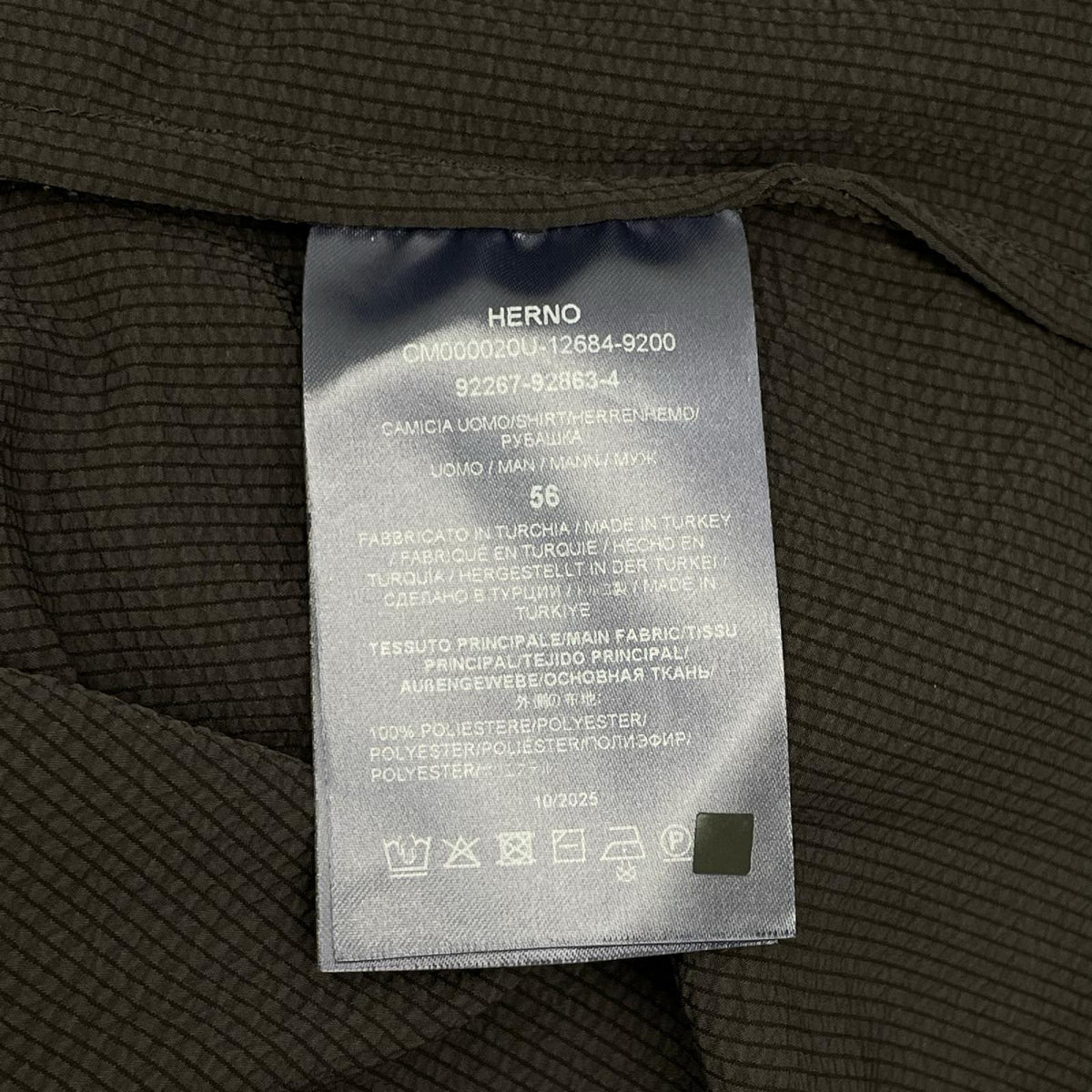 HERNO ヘルノ グレー 超軽量ストレッチシアサッカー シャツアウター トップス