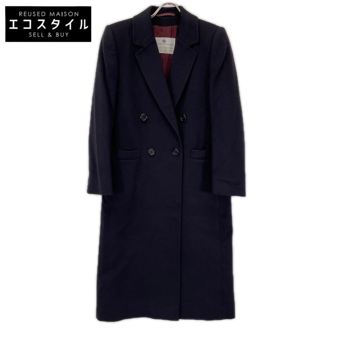 Aquascutum アクアスキュータム ブラック ピュアカシミヤ チェスターコート コート
